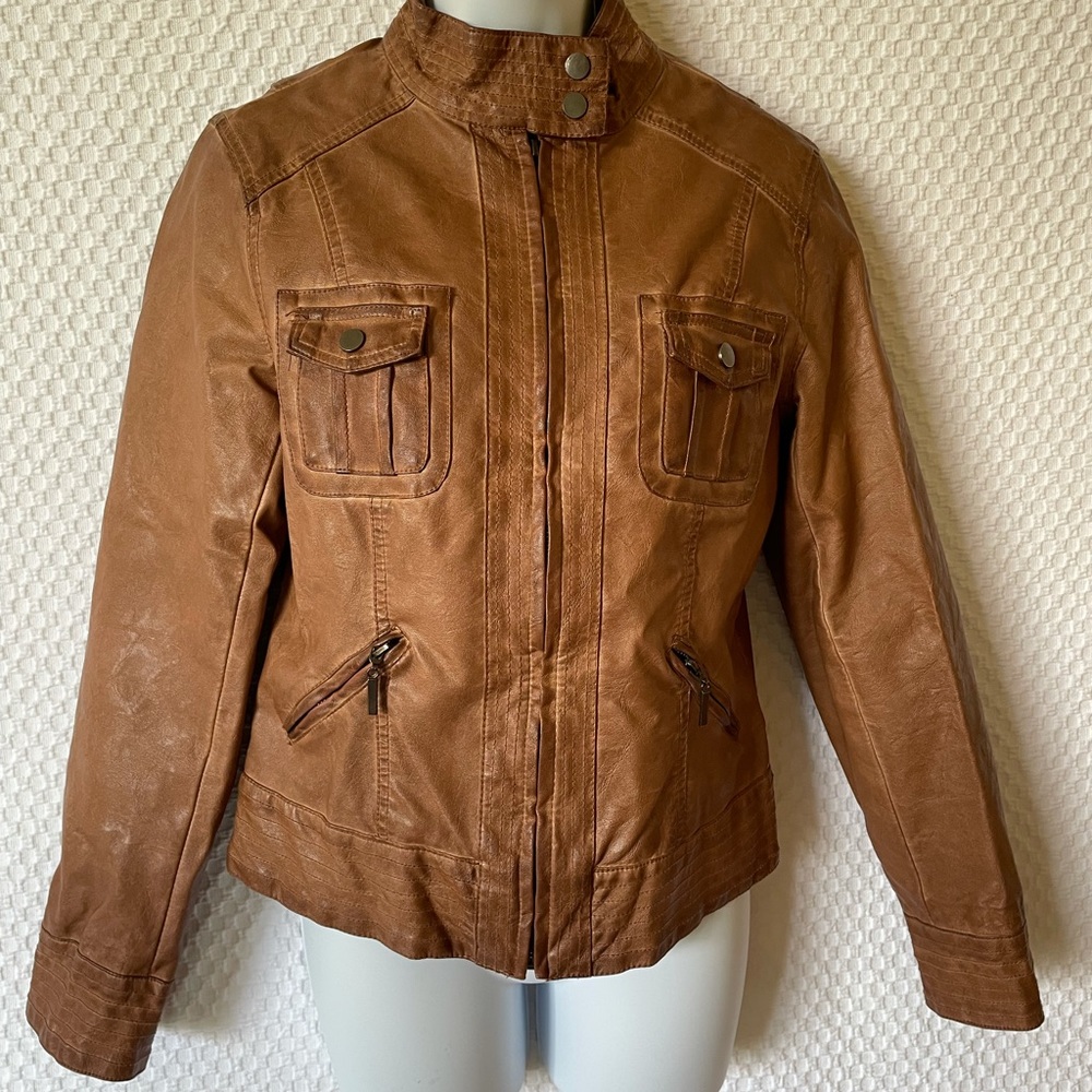 Max jeans vegan leather jacket